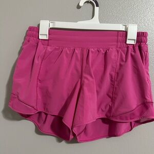 Women's Pink Lululemon hottie hot Shorts 4 inch inseam